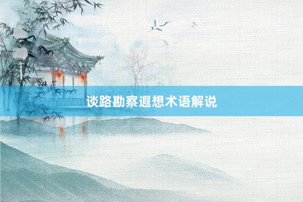 谈路勘察遐想术语解说