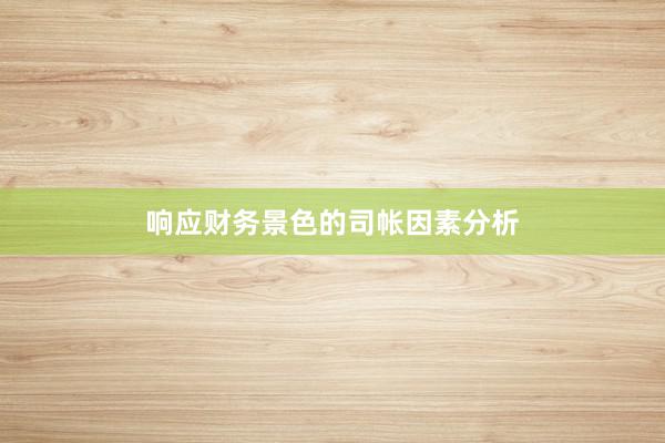 响应财务景色的司帐因素分析